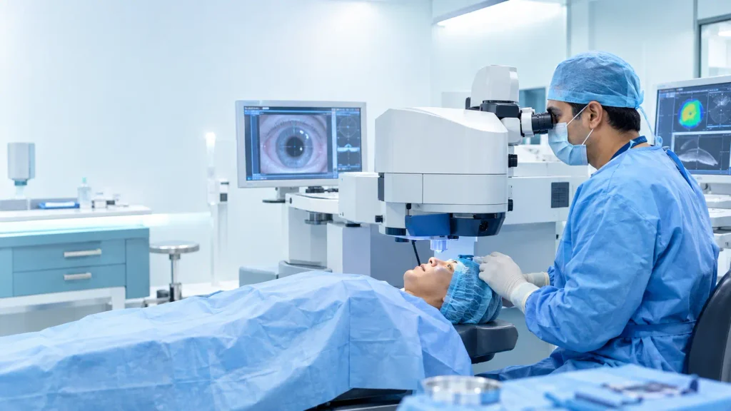 Laser vision correction procedure using advanced ophthalmic technology